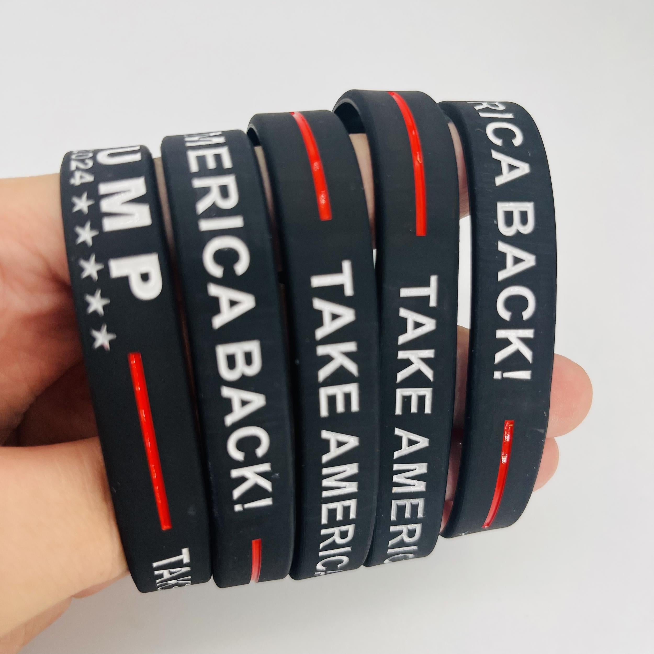 5 Pcs Patriotic Silicone Bracelets for Patriotism Gift