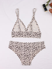 Leopard Print Seamless Bra & Panties Lingerie Set
