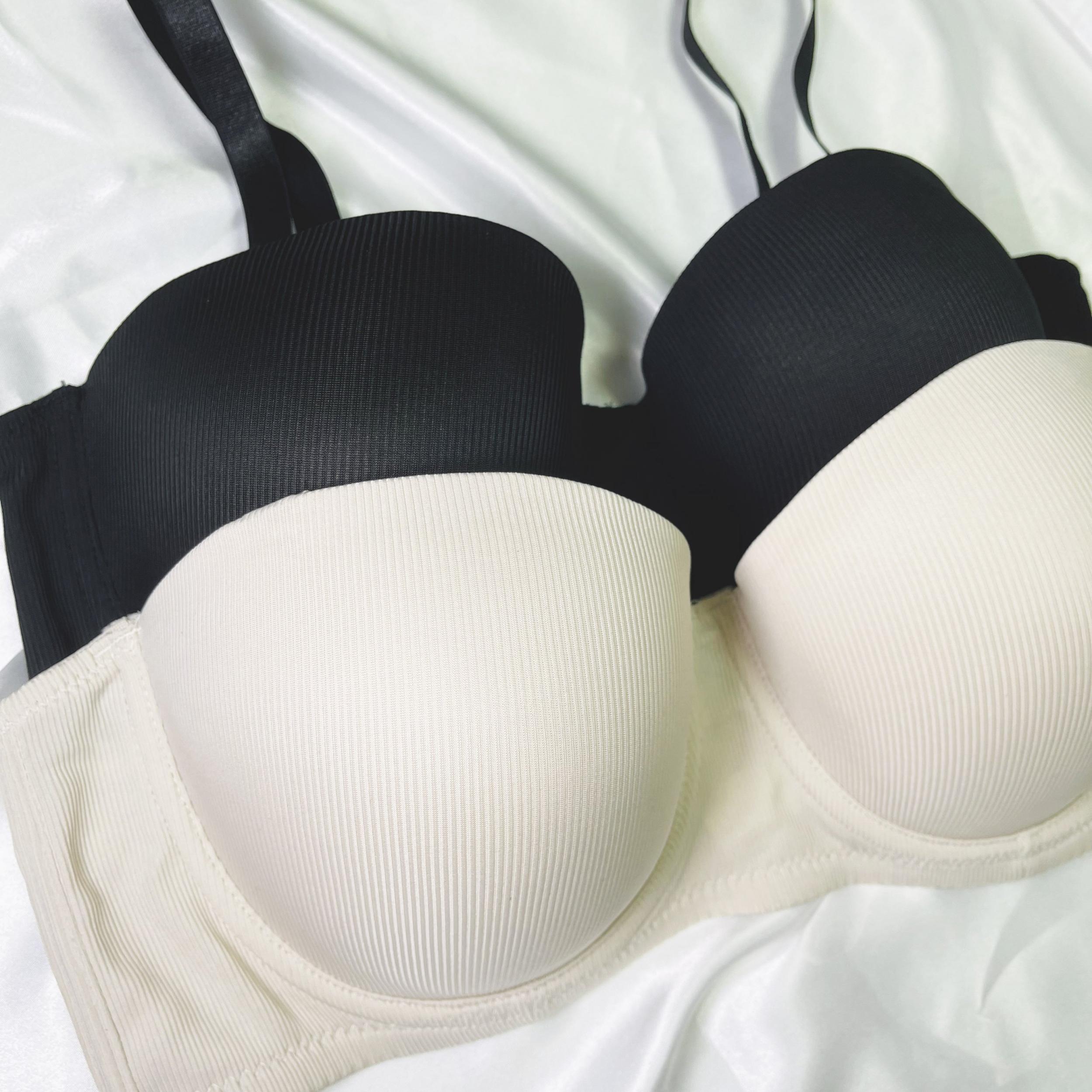 2 Pack Plus Size Seamless Lightly Padded T shirt Bralette Set