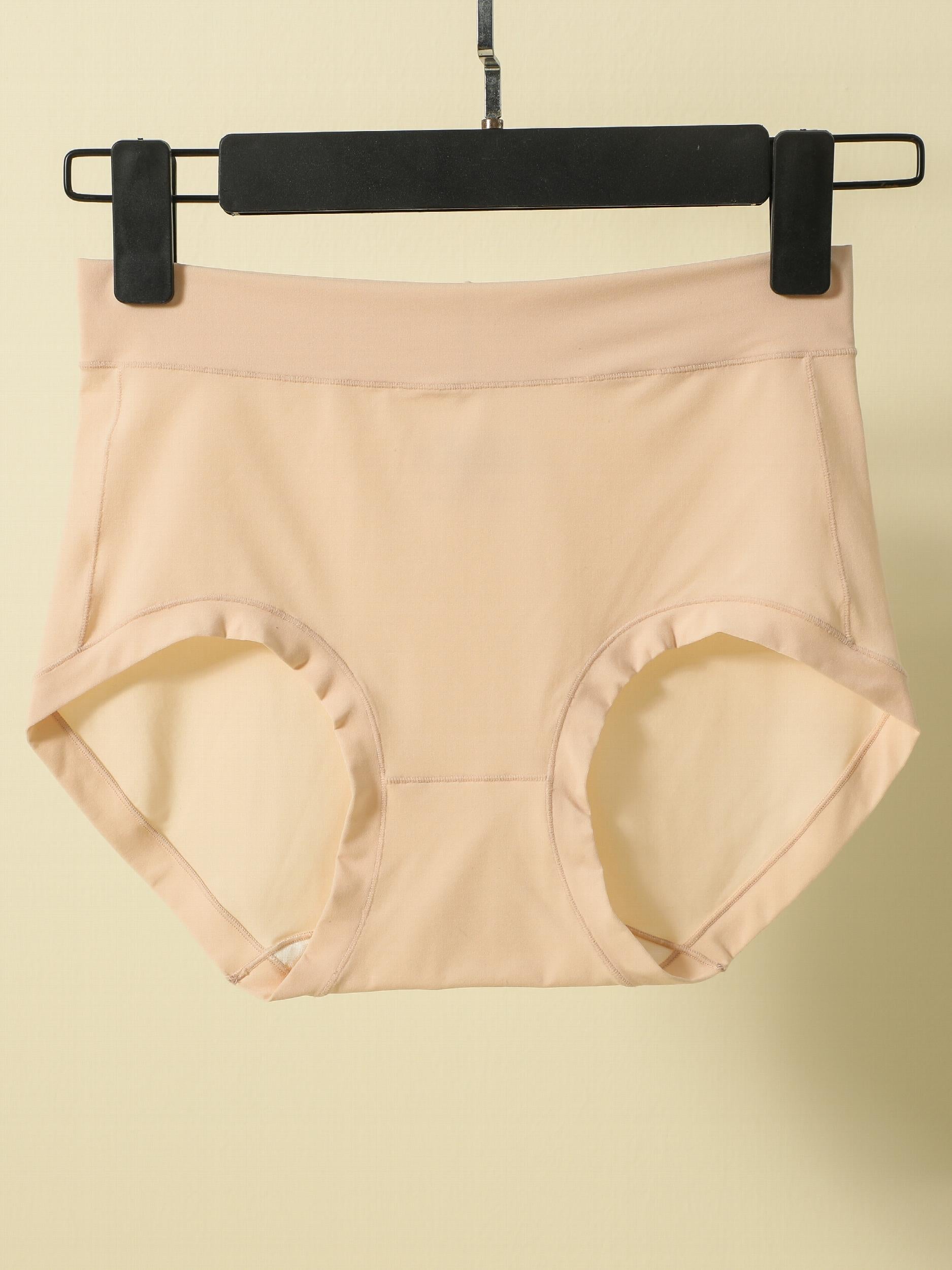7pcs Solid Briefs Mid Rise Stretchy Panties