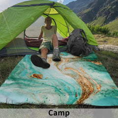 Marble Print Picnic Mat Lightweight Waterproof Sandproof