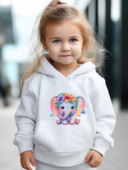 Sweet Flower Elephant Print 2pcs Girls Outfits For Sports