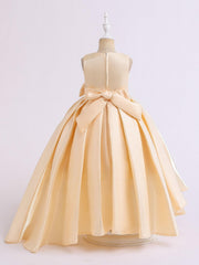 Girls High Low Ball Gown Dress Gradient Hearts Bow Waist Sleeveless