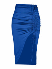High Waist Drawstring Bodycon Skirt for Women