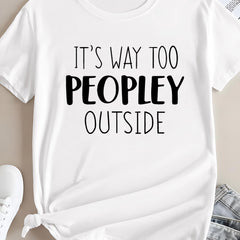 Letter Print Lounge Tops Crew Neck Women's Loungewear