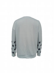 Star Print Crew Neck Pullover Sweatshirt for Women