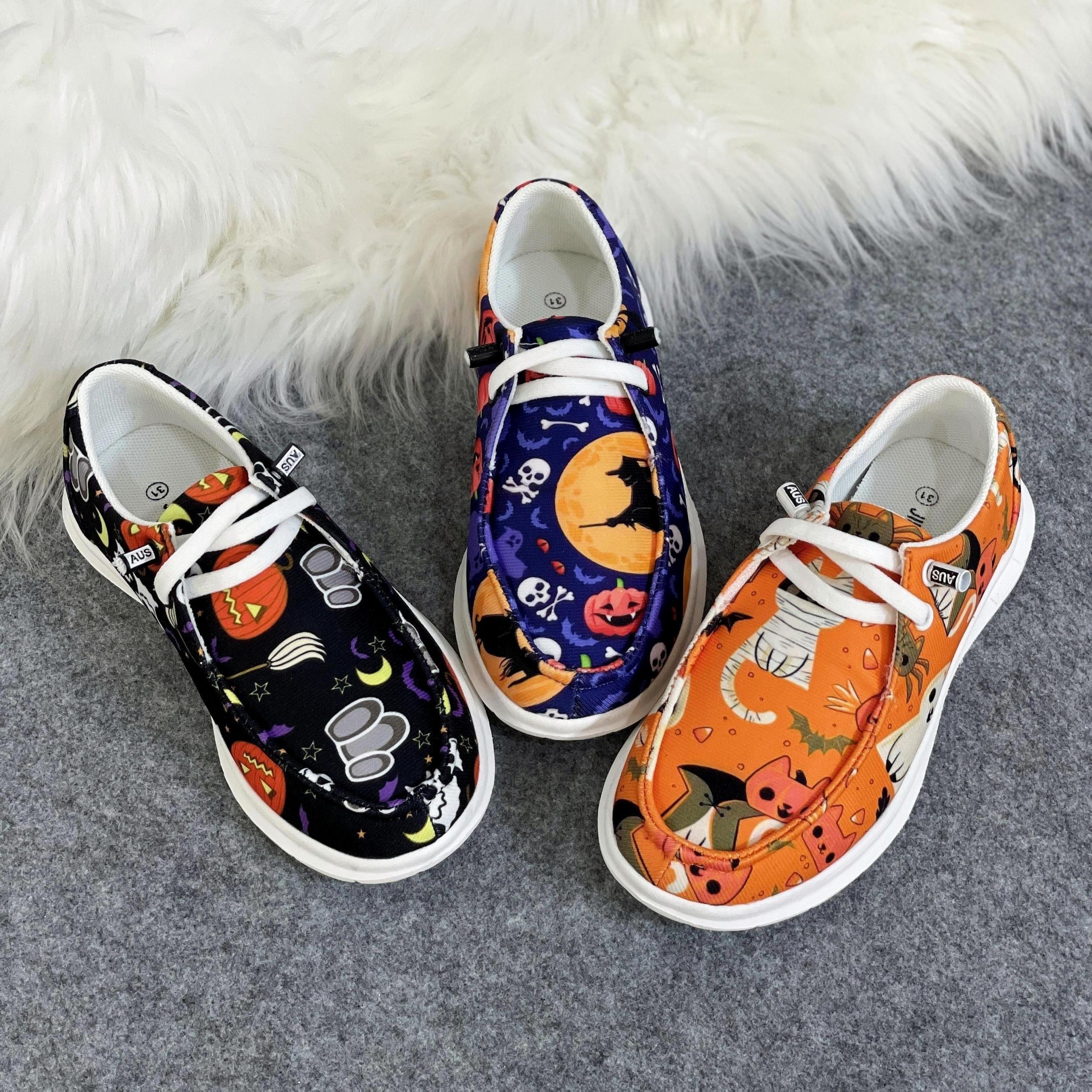 Girls Halloween Loafer Shoes Lightweight Comfortable Slip-On