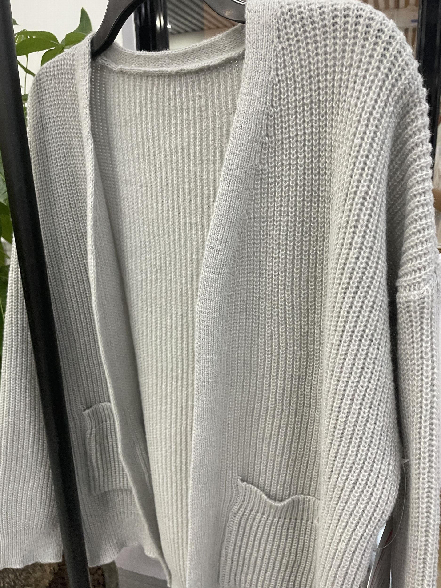 Open Front Cardigan With Pockets