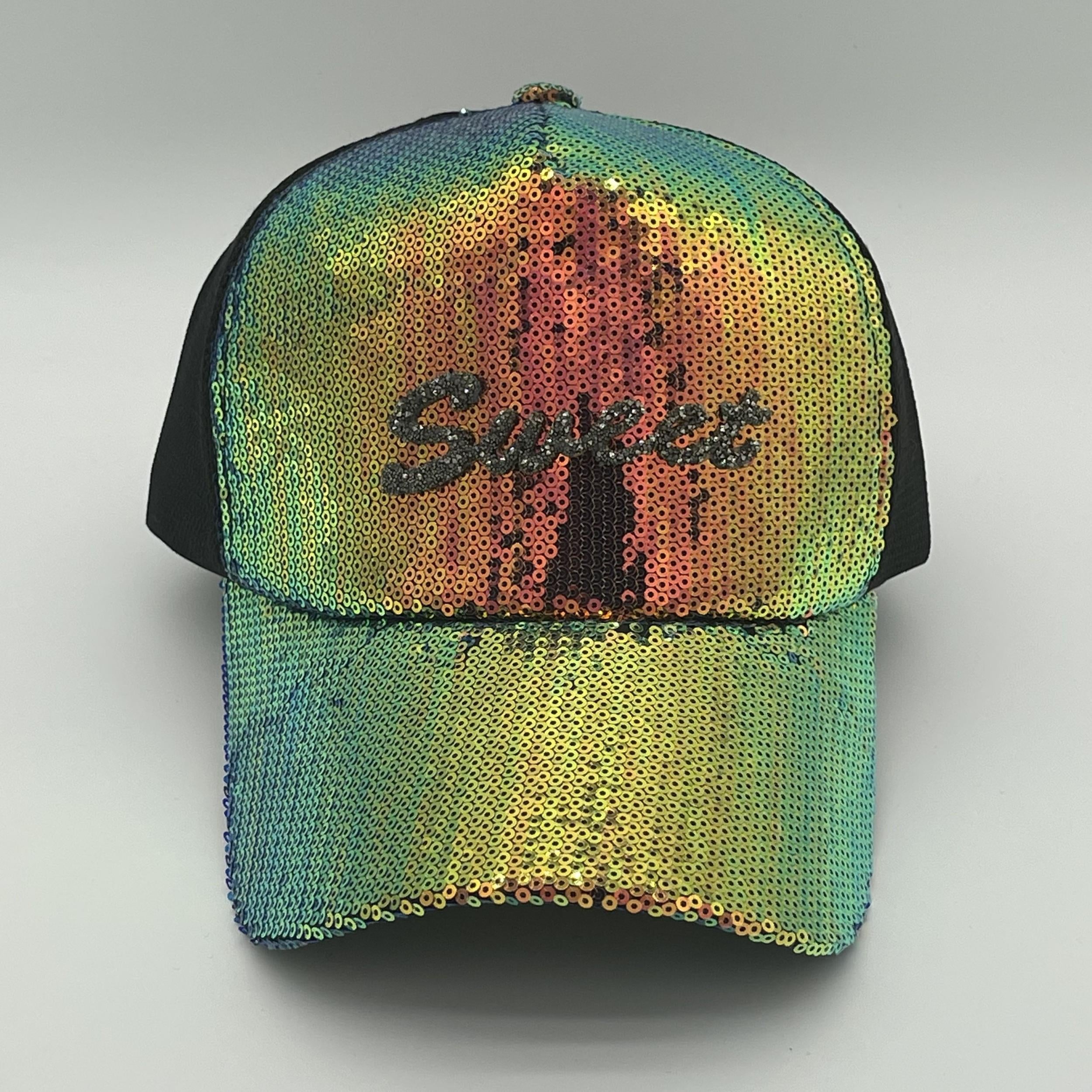 Sequin Y2K Trucker Hat Sparkly Mesh Baseball Cap Hip Hop Sunshade Dad Hat
