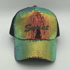 Sequin Y2K Trucker Hat Sparkly Mesh Baseball Cap Hip Hop Sunshade Dad Hat