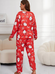 Christmas Loungewear Set: Plus Long Sleeve T-Shirt & Pants