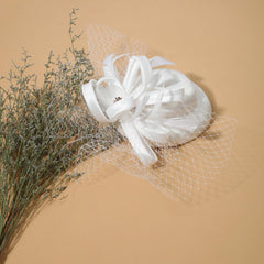 Feather Veil Fascinators Hat French Hepburn Style Pillbox Hats