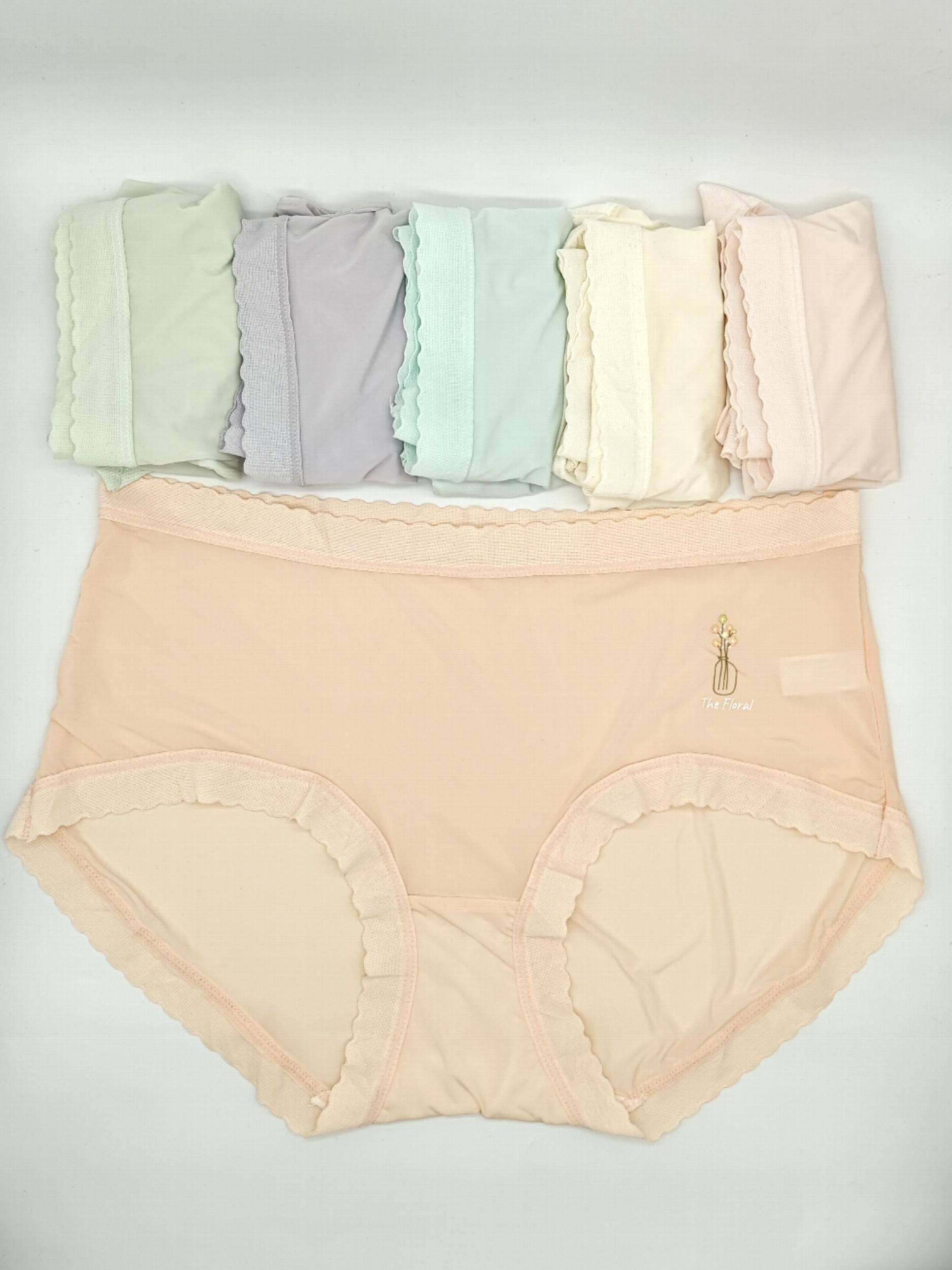 6pcs Girl's Triangle Panties Floral Print Elastic Waist Underwear