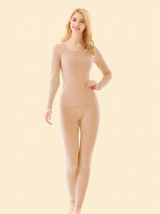 Women's Thermal Underwear Set Long Sleeve Crew Neck Tops & Pants