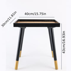 Solid Wood Rattan Legs Side Table for Living Room Bedroom Office