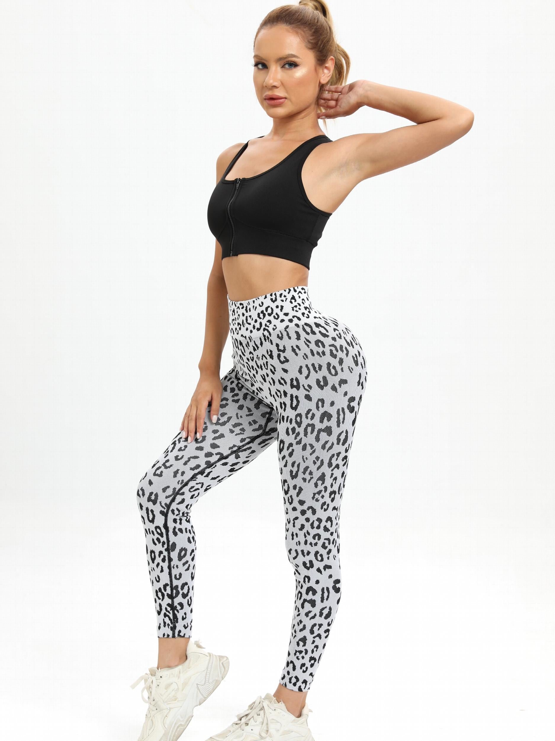 Leopard Print High Waist Butt Lifting Leggings for Women