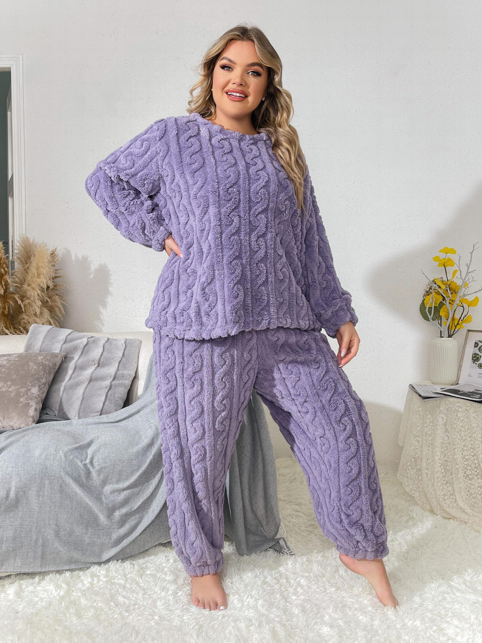 Casual Pajamas Set Women's Flannelette & Joggers Loungewear