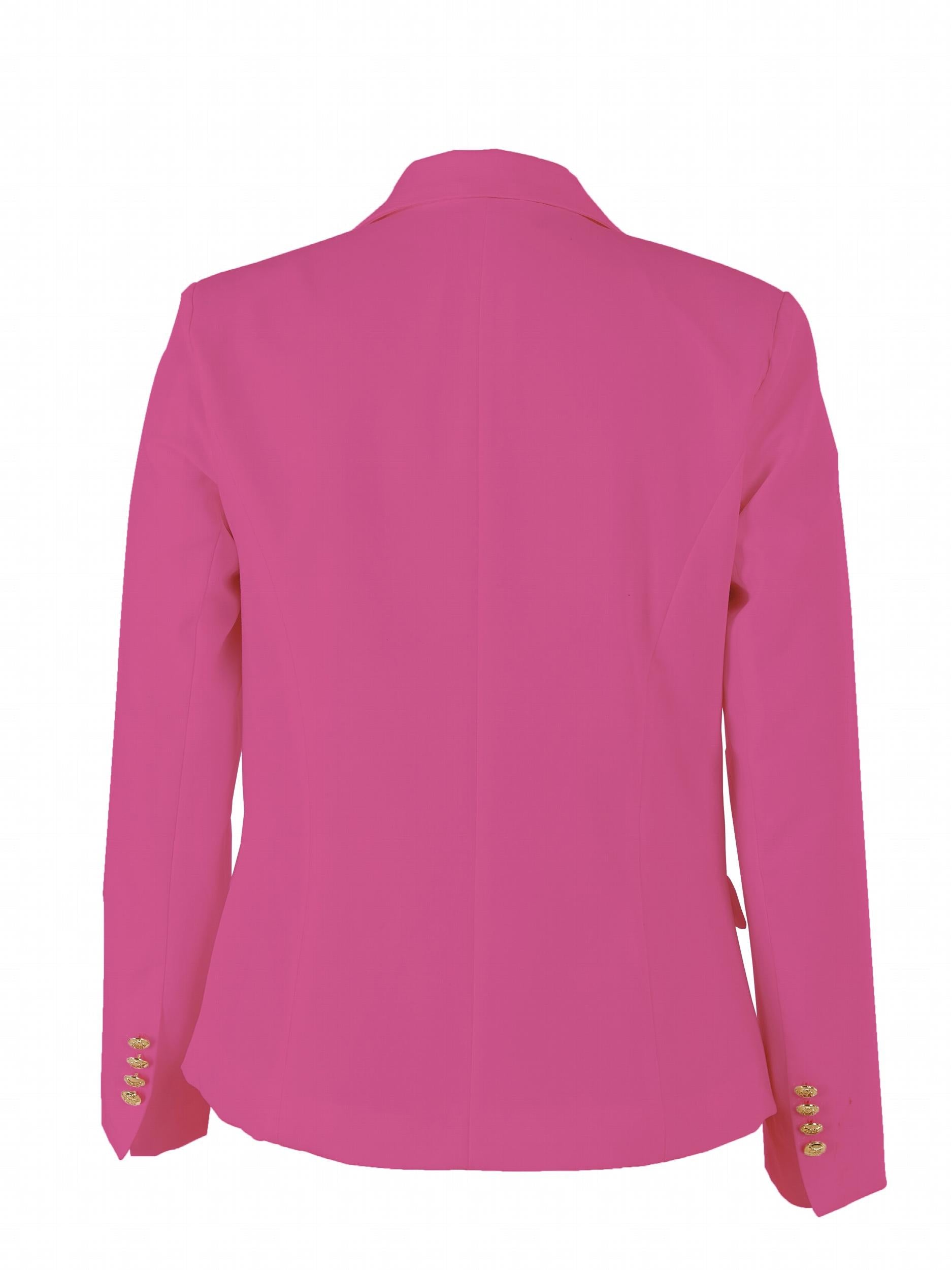 Double Breasted Lapel Blazer Solid Open Front Long Sleeve