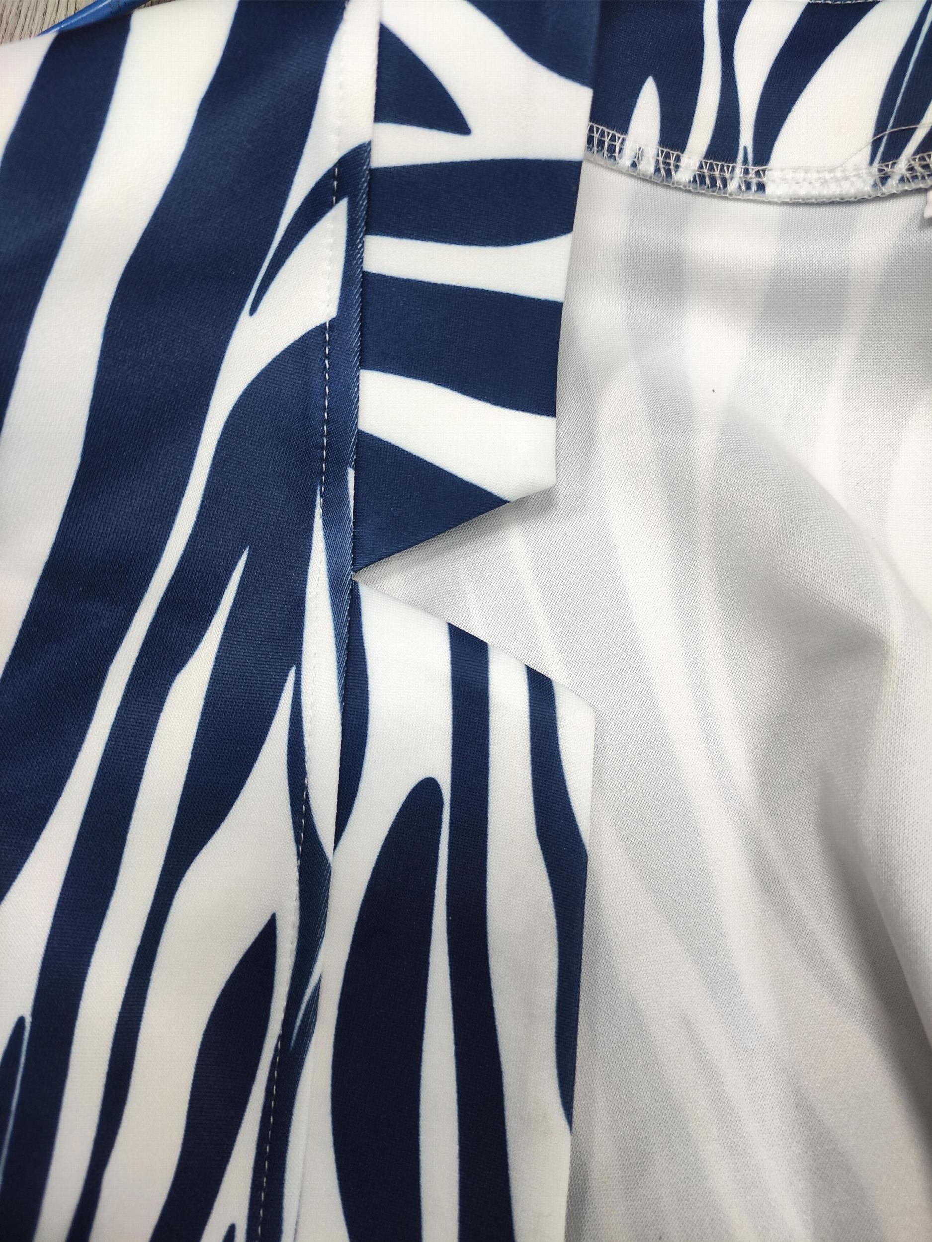 Women's Striped Print Open Front Long Sleeve Blazer