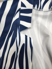 Women's Striped Print Open Front Long Sleeve Blazer
