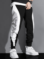 Men's Block Drawstring Sweatpants Pocket Casual Comfy Jogger Pants