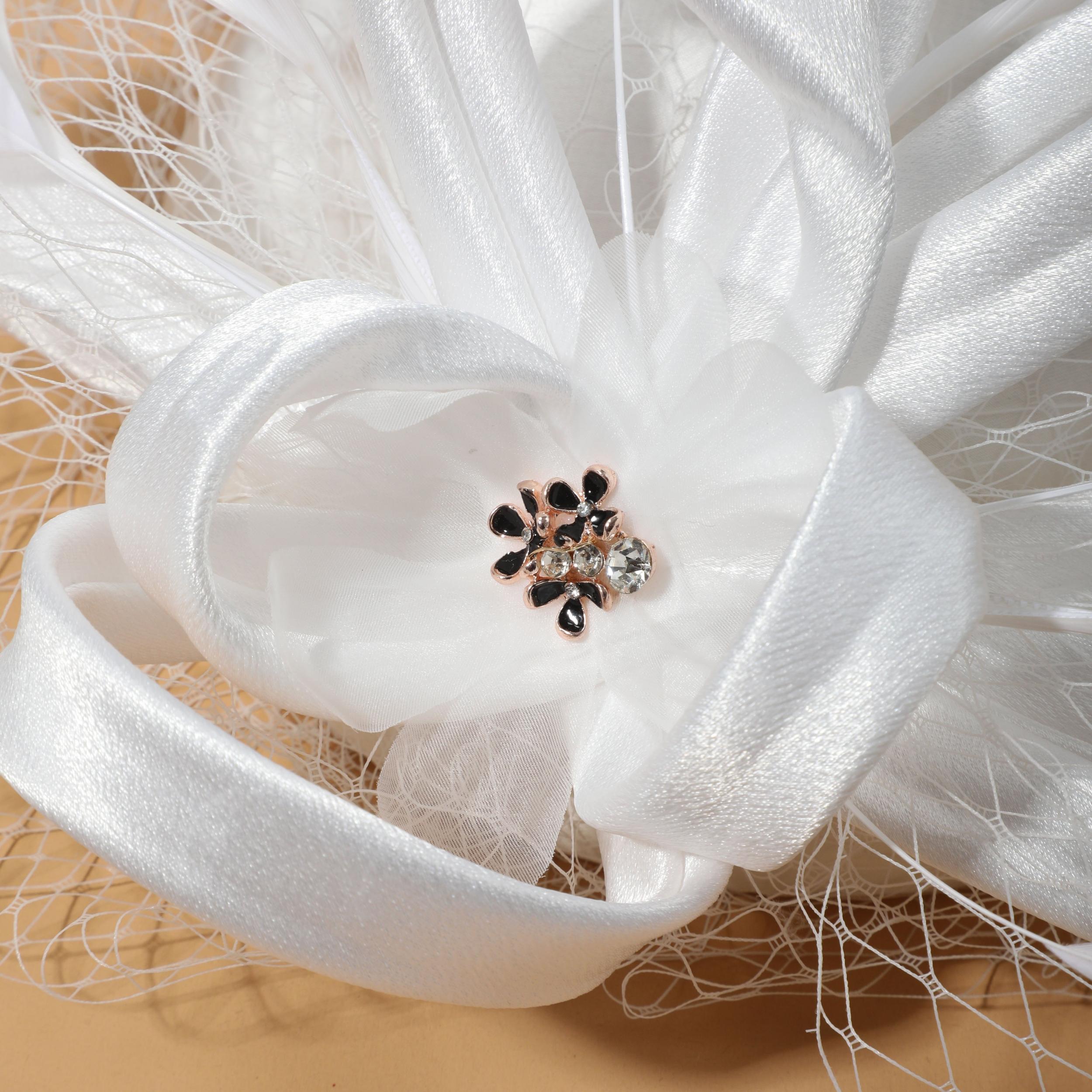 Feather Veil Fascinators Hat French Hepburn Style Pillbox Hats