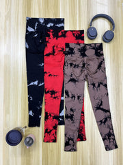 Tie Dye Yoga Leggings High Waist Workout Tight Sports Pants