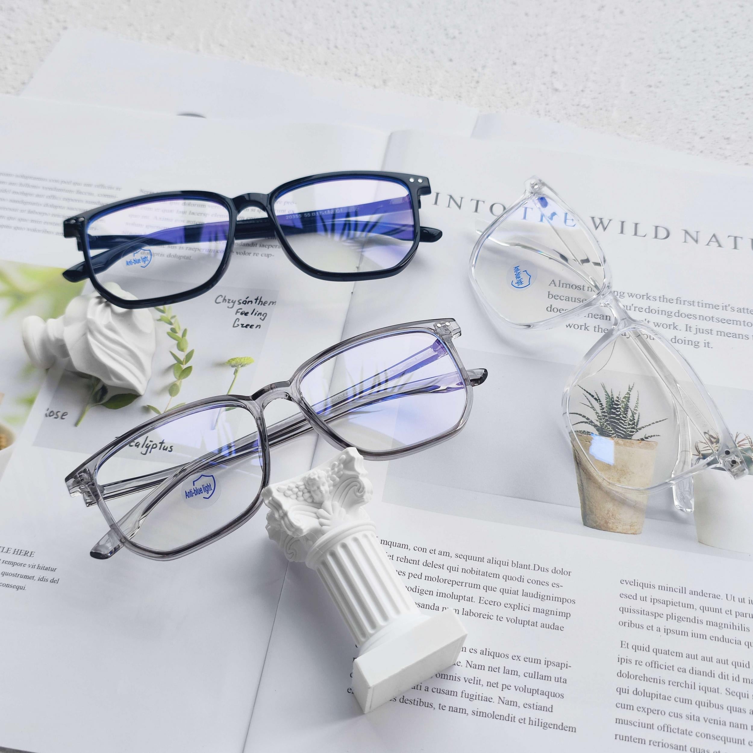 Square Anti Light Glasses For Men Business Decorative Glasses