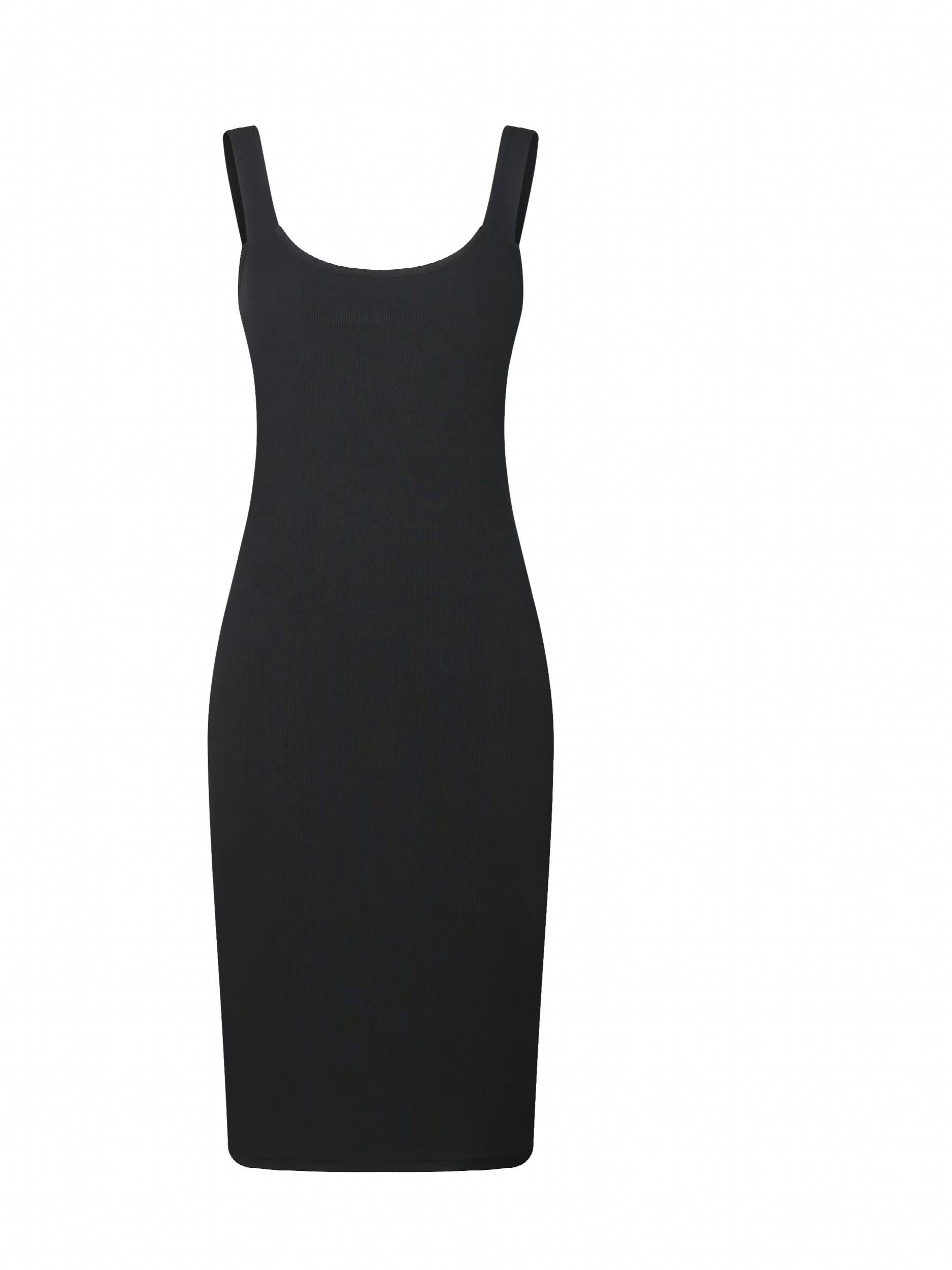 Ribbed Round Neck Tank Dress