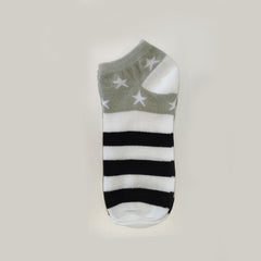 5 Pairs Striped & Star Print Ankle Socks Women's Stockings
