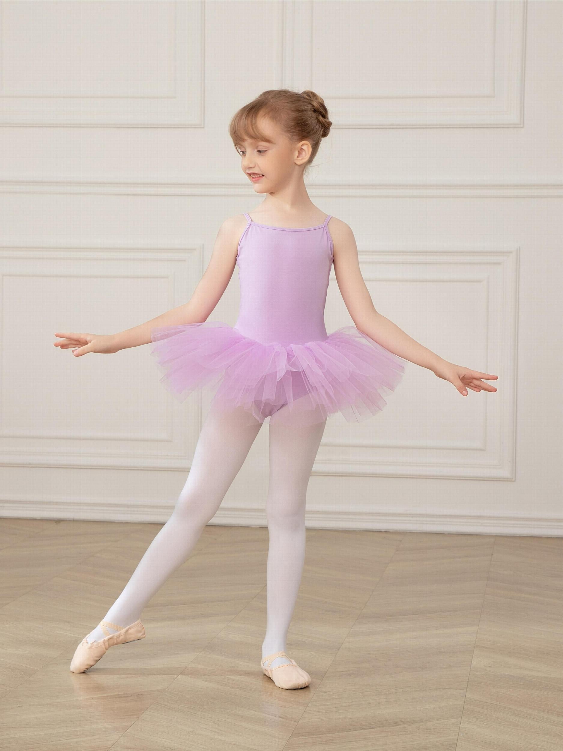 Girls Cami Ballet Tutu Dress Mesh Leotard Dance