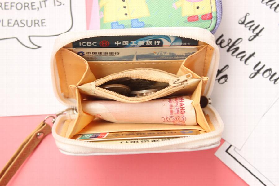 Women's Sailor-Moon Leather Short Zip Wallet Coin Card Holder
