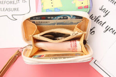 Women's Sailor-Moon Leather Short Zip Wallet Coin Card Holder