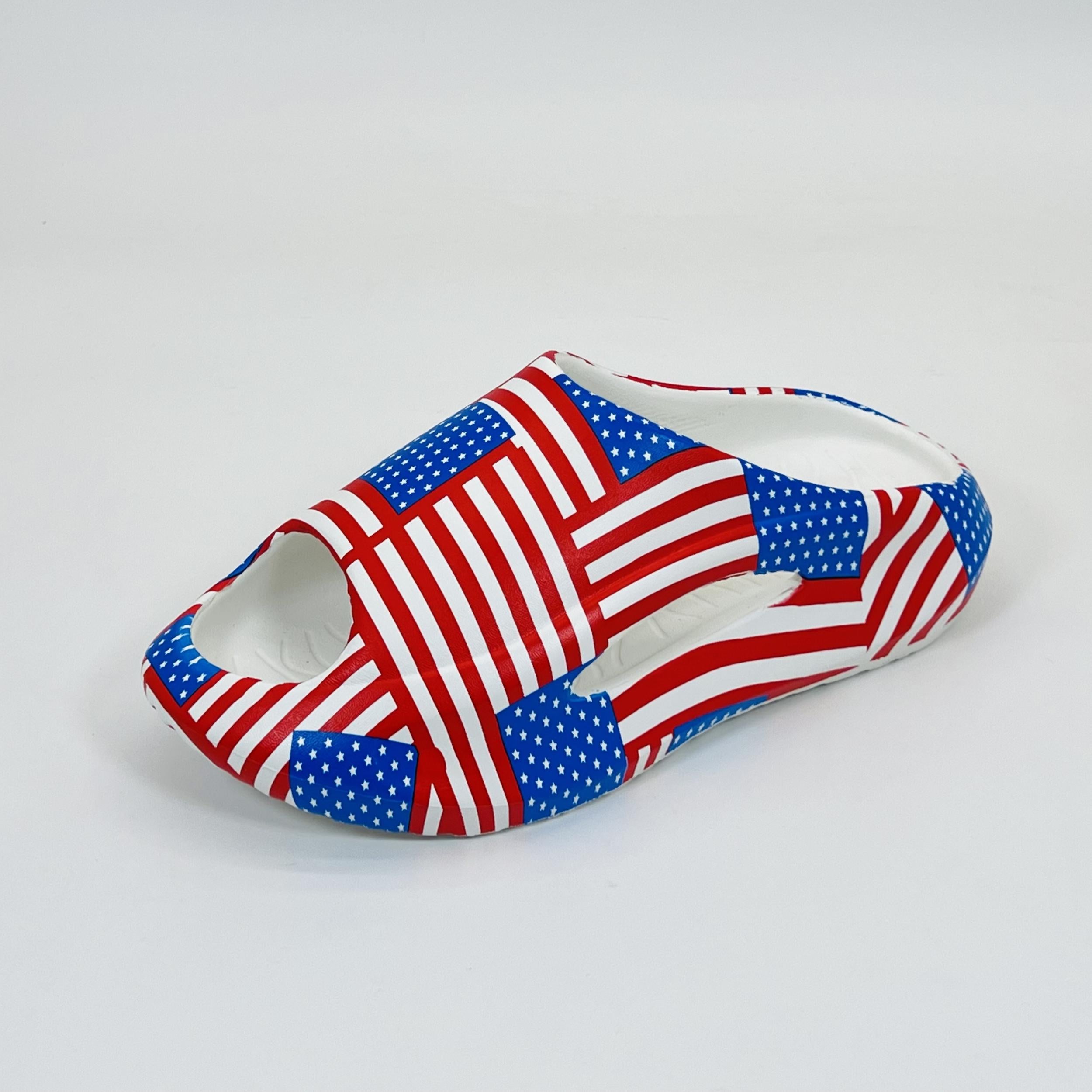 Unisex Star & Stripe Platform Slides for Summer