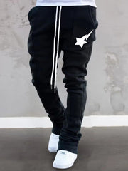 Men's V Print Flared Trousers Casual Hip Hop Pants