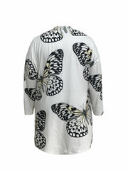 Butterfly Print Long Sleeve Sleep Dress With Pockets