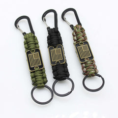 Braided Keychain Lanyard Strap with Flag - Outdoor Emergency