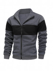 Men's Casual Stand Collar Zipper Jacket