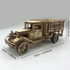 Vintage Truck Wooden Jigsaw Puzzle w/ Moving Parts & Flexible Suspension