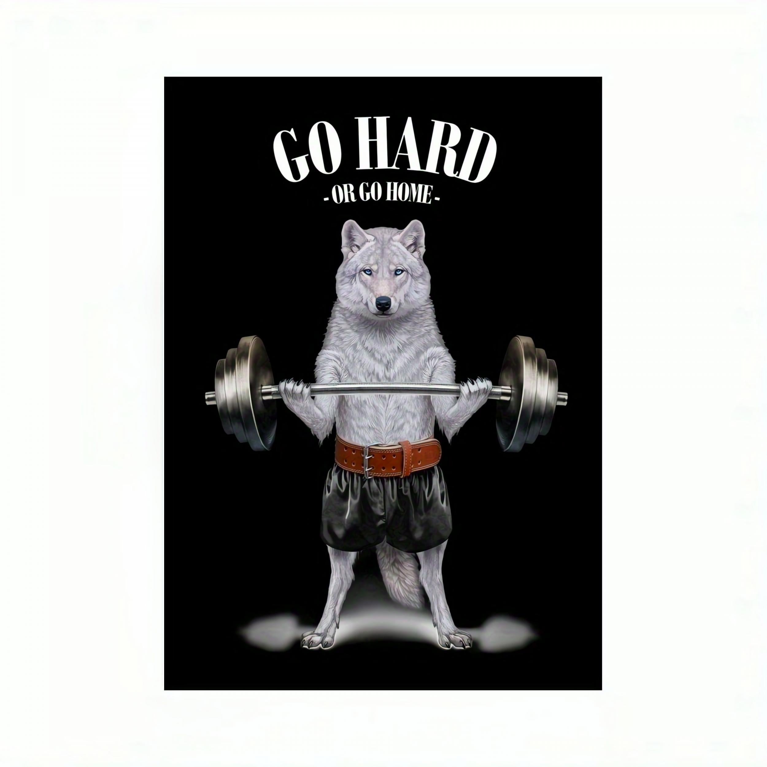Animal Weightlifting Canvas Inspirational Wall Art for Fitness Room