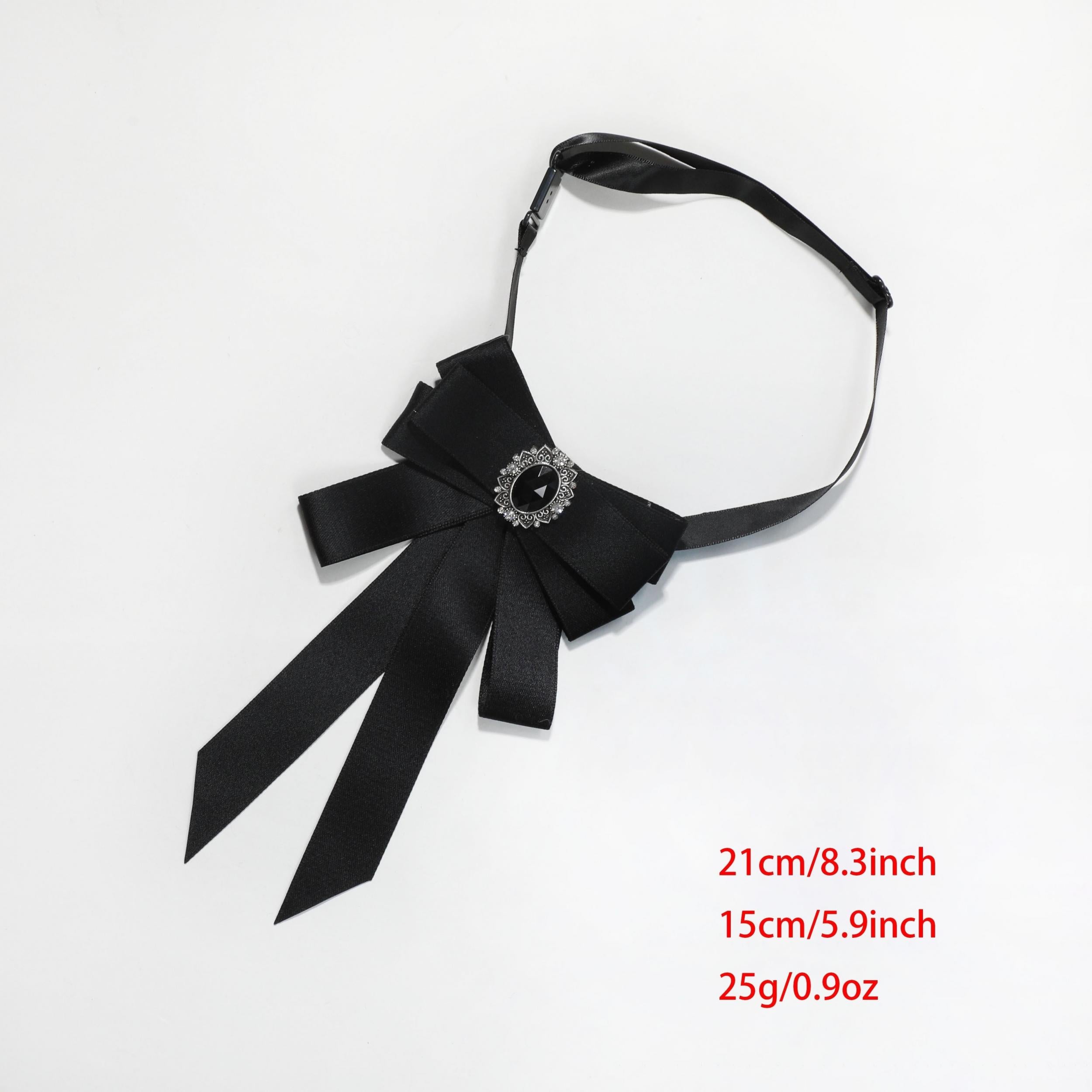 Vintage Crystal Bow Tie Women Dress Shirt Accessory for Party Prom