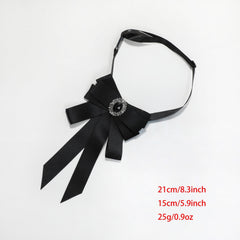 Vintage Crystal Bow Tie Women Dress Shirt Accessory for Party Prom
