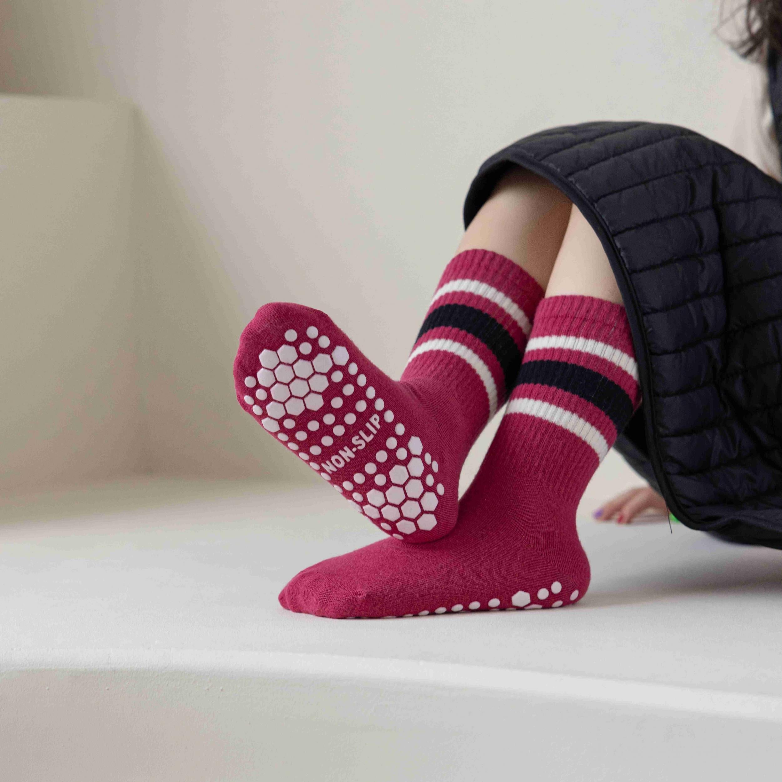 5 Pairs Kids' Floor Socks, Non-Slip & Warm for Autumn/Winter