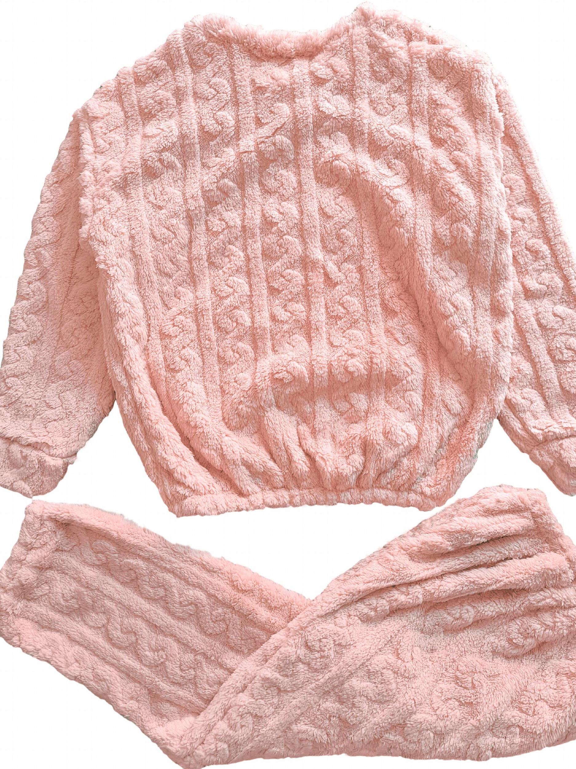 Cartoon Bear Pajama Set Long Sleeve Crew Neck Top & Pants
