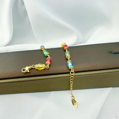 18K Gold Plated Colorful Crystal Beaded Bracelet Y2K Jewelry