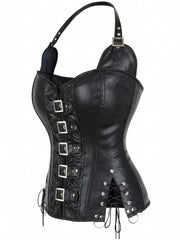 Punk Halter Corset Top Lace Up Tummy Control Slimmer Underwear