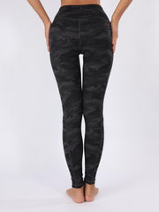 Women's Camo Print High Waist Leggings with Pockets