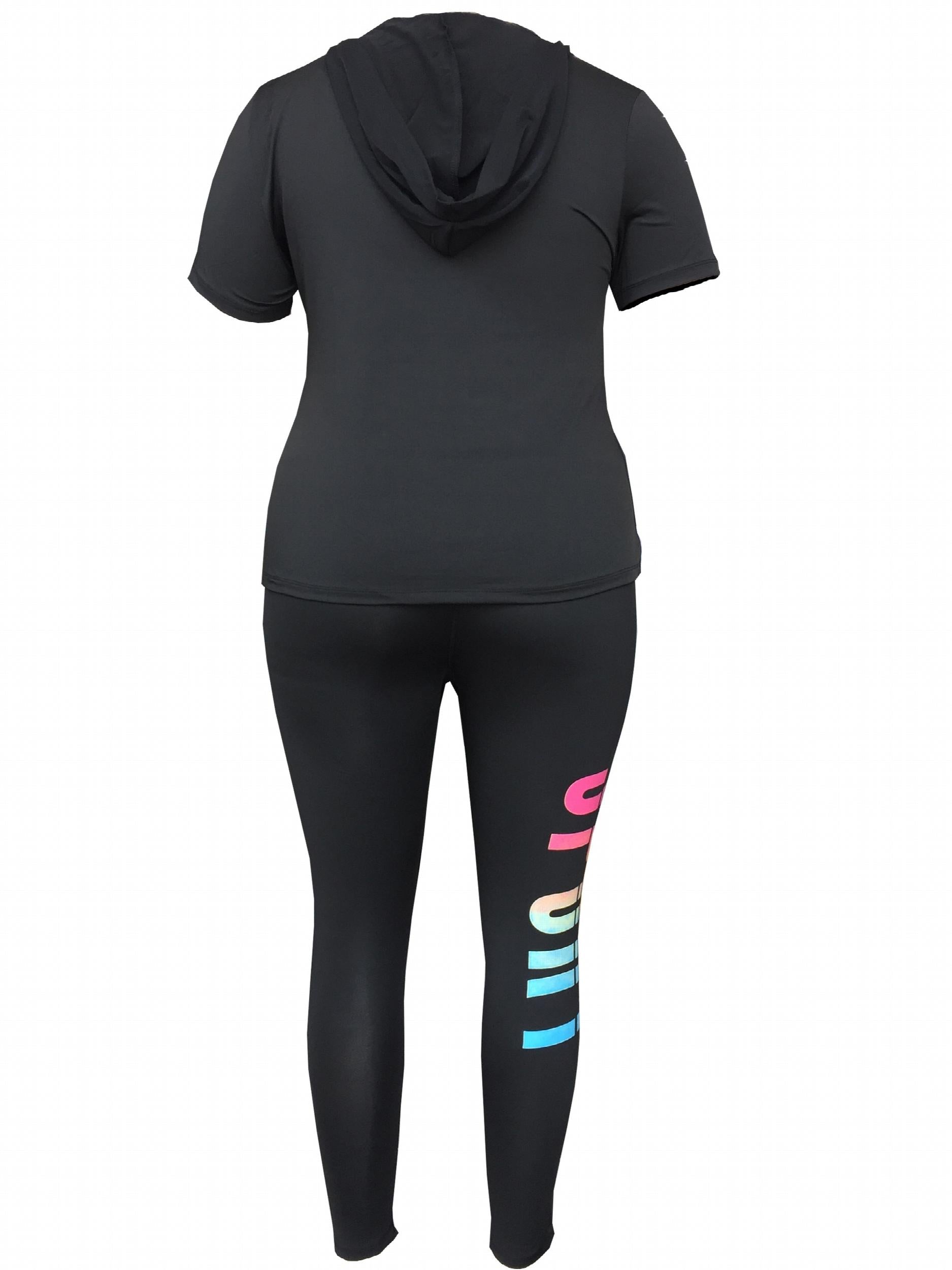 Women's Letter Print Hoodie & Pants Set