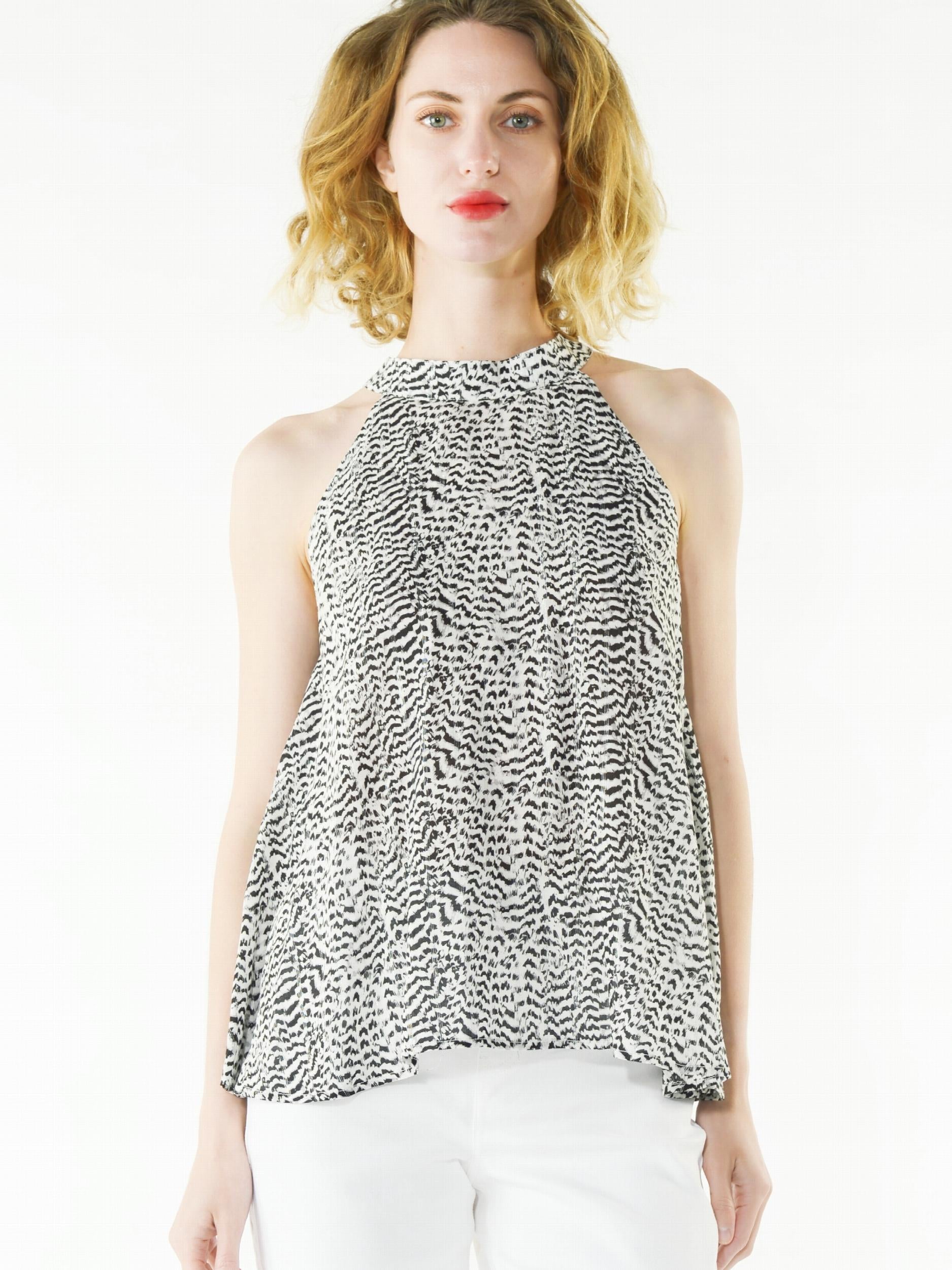 Summer Halter Neck Top Sleeveless All Over Printed Casual