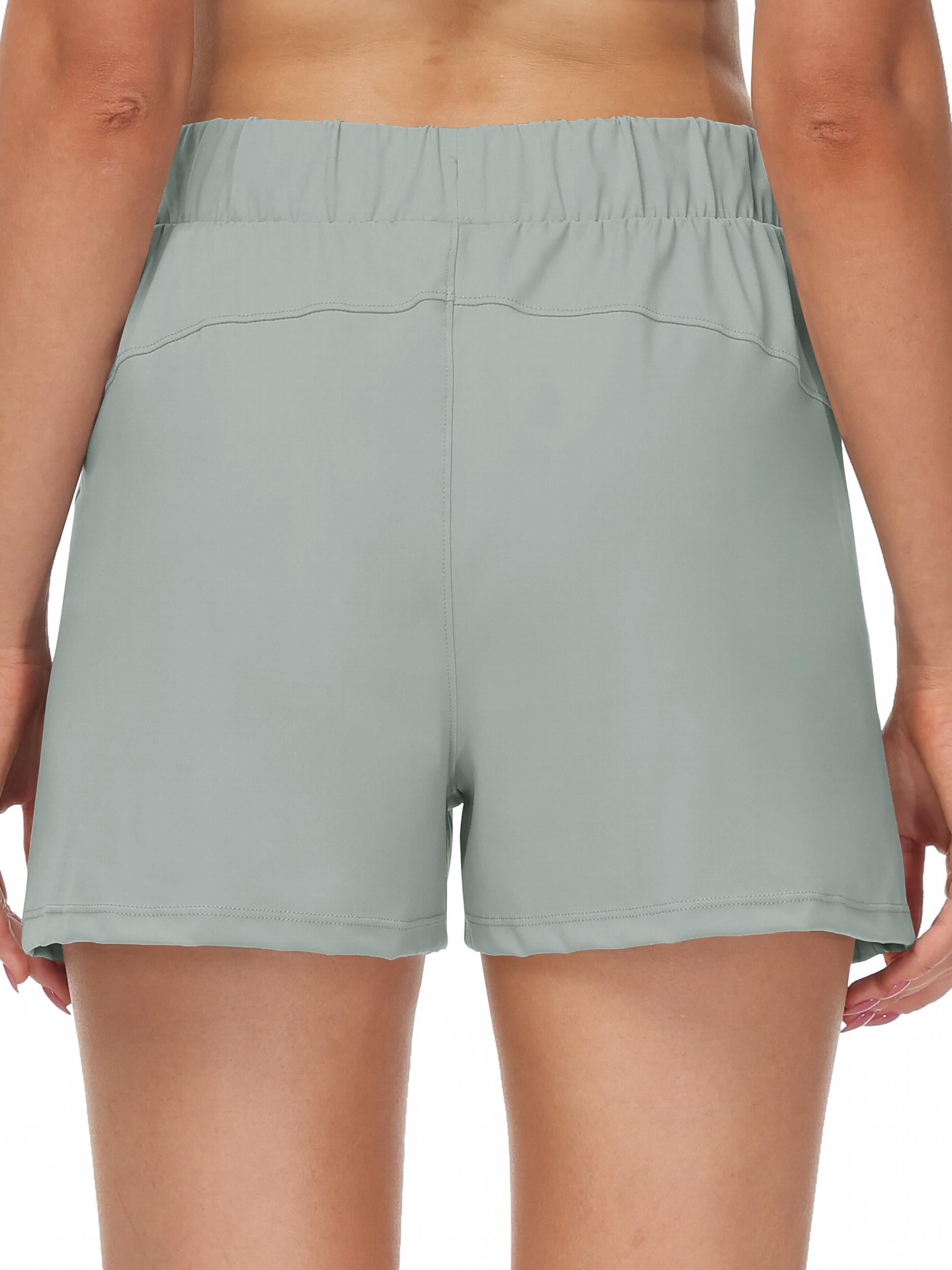 High Waist Yoga Sports Shorts with Side Pockets